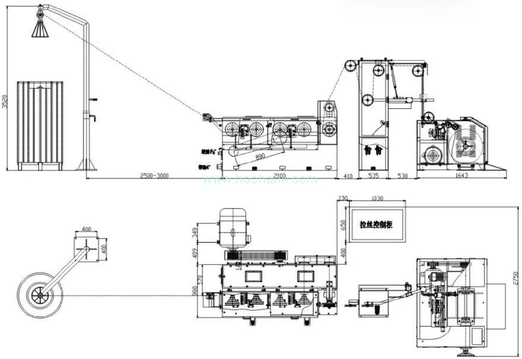 Aluminum and Copper Wire High Speed Intermediate Drawing Machine High Accuracy Wire Drawing Machine